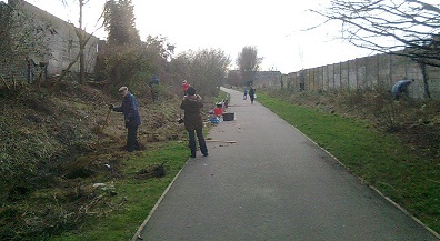 Working in the park