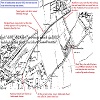 Historical map of the railway route from around 1885